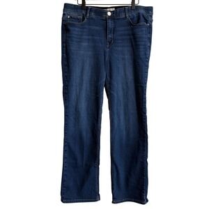 Angels Forever Young Womens 18W Straight Leg Jeans Dark Wash Blue Stretch Denim